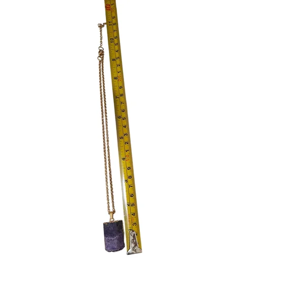 NWT - Amethyst And Gold Pendant Necklace - Picture 9 of 10